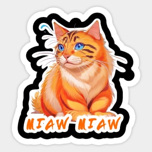 Cat Love: Cat Miaw and Cute Cat Design Sticker